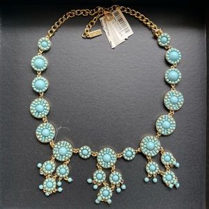 Turquoise and Gold Statement Necklace
